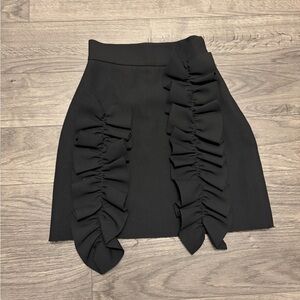 MSGM Ruffled Front Black Women’s Skirt